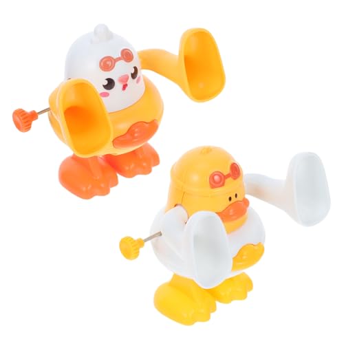 PartyKindom 2 Stück Vintage Clockwork Springende Küken Figur für Partygeschenk für Schulaktivitäten Robuste Konstruktion und Fördert die Hand Augen Koordination von PartyKindom