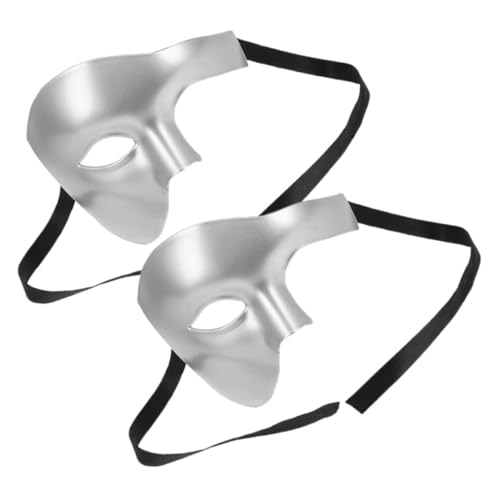 PartyKindom 2 Stück Vintage Half Face Mask für Herren Masquerade Maske für Karneval Cosplay und Maskenpartys Zeitloser Stil Makeup Silberfarben Verkleidung PartyKindom 2 Stück Vintage Half Face Mask für Herren Masquerade Maske für Karneval Cosplay und Maskenpartys Zeitloser Stil Makeup Silberfarben Verkleidung von PartyKindom