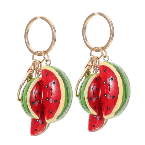 PartyKindom 2 Stück Wassermelonen-schlüsselanhänger Wassermelonen-ornamente Frucht-schlüsselanhänger Süßer Obst-schlüsselanhänger Schlüsselanhänger Mit Obstmotiv Netter Schlüsselbund Harz von PartyKindom