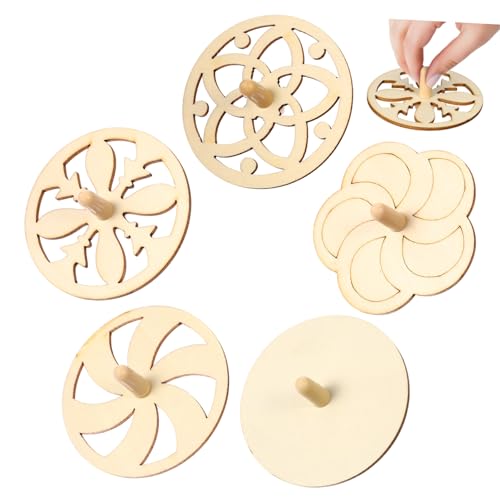 PartyKindom 20 Stück Kreiselspielzeug aus Holz entwicklungsbedingt unfertige Gyroskope leer Spinnenspielzeug unfertiges Holzspielzeug Holzkreisel für hölzern Golden Zufällige Farbe von PartyKindom