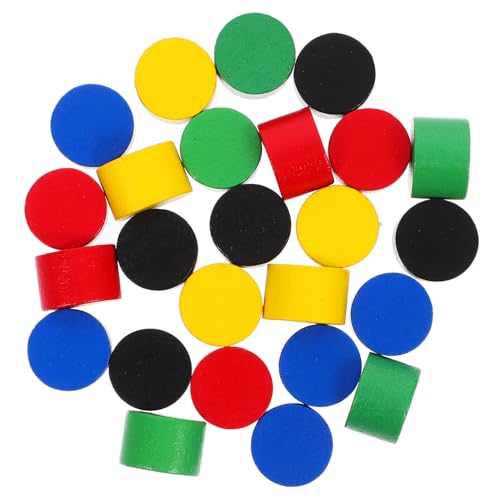 PartyKindom 20 Stück Mini Holz Schachfiguren Teiliges aus Robustem Holz für Brettspiele Ersatzspielsteine Bunten Farben für Einfache Handhabung von PartyKindom