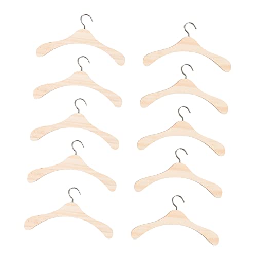 PartyKindom 20 Stück Mini -Holzkleidung Rack Puppe Aufhänger klein winzig kleiden Miniatur Steht Kleiderbügel unser Holzbügel Bambus Hellbraun von PartyKindom