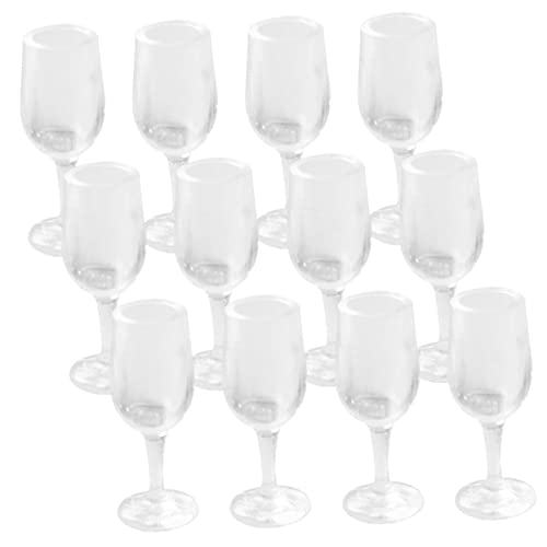 PartyKindom 20 Stück Mini Weinglas Mini-hausgläser Mini-puppenhauszubehör Mini Weingläser Winzige Brille Doll House Goblet Dekorativer Miniaturen Kelch Miniatur Weingläser Transparent Plastik von PartyKindom