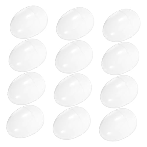 PartyKindom 20 Stück Ostereier Dekoration Pastell groß Eierschmuck Szene schmücken bunt dekorativ leere gefälschte Eier Osterei- Fälschung leere eier selber machen Ei bemalen PVC Weiß von PartyKindom