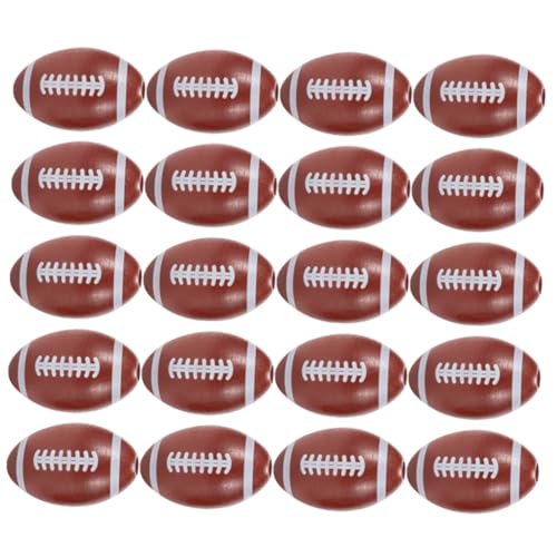 PartyKindom 20 Stück Rugby-Holzperlen american football Amerikanischer Football Rugby-Form Fußball-Perlen-Anhänger Makramee Sport Fußball-Charms Fußbälle Fußballperlen Spacer Perlen Muhe Brown von PartyKindom