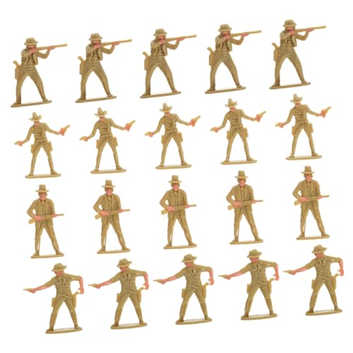 PartyKindom 20 Stück Teiliges Miniatur Cowboy Figurenset Realistische Western Modelle Hohe Landschaftsdekoration Pädagogisches Rollenspiel für Handbemalte Western Spielfiguren von PartyKindom