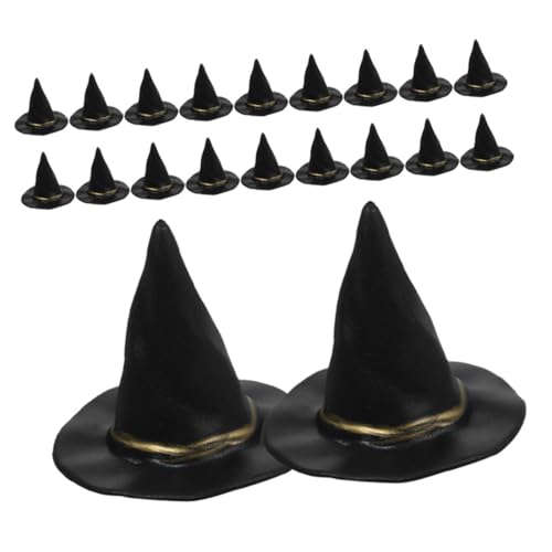 PartyKindom 20 Stück Teiliges Miniatur Hexenhüte Schwarz Winzige Hexenhüte für Puppenhaus Diy Halloween Dekorationen Vielseitig Einsetzbar für Party und von PartyKindom