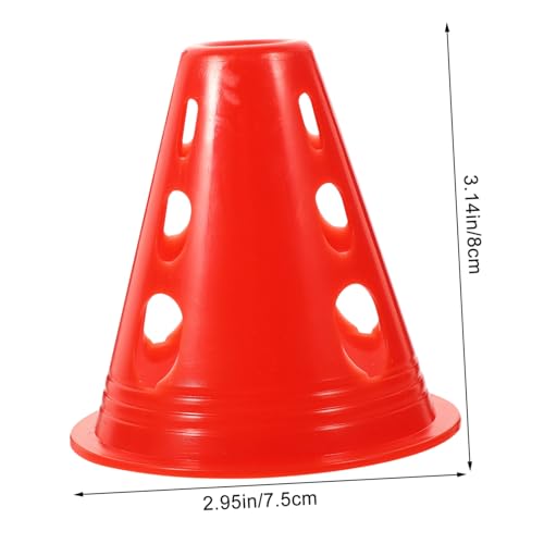 PartyKindom 20 Stück Teiliges Roller Skating Trainingshütchen aus Stabilem mit Windschutzlöchern Kleine Stapelbare Markierkegel für Rollschuh Slalomtraining im Freien von PartyKindom