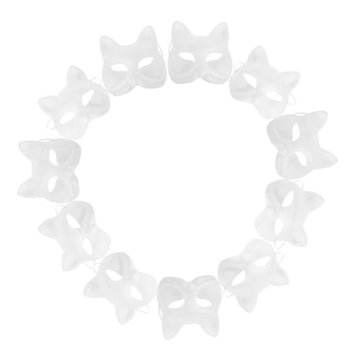 PartyKindom 20 Stück Teiliges Weiße Katzen und Fuchs Papiermasken aus Papiermaché Unbemalt Hautfreundlich Leicht zum Bemalen und Basteln für Karneval und Kostümpartys PartyKindom 20 Stück Teiliges Weiße Katzen und Fuchs Papiermasken aus Papiermaché Unbemalt Hautfreundlich Leicht zum Bemalen und Basteln für Karneval und Kostümpartys von PartyKindom