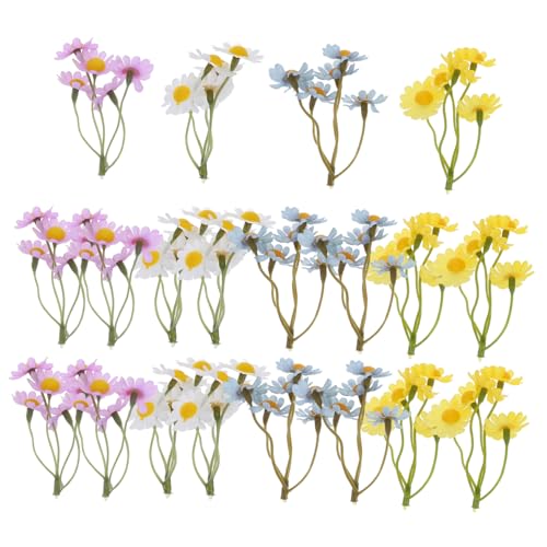 PartyKindom 20 Stück künstliches Blumengänseblümchen Gänseblümchen Blütenstiele Künstliche Blumenstämme Seidenblumenstrauß Mini-Kunstblumen künstlicher Blumenstrauß gefälschte Wildblumen Stoff von PartyKindom