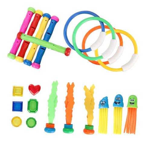 PartyKindom 21 Stück Teiliges Schwimmbadspielzeug mit bunten Tauchringen und Sticks aus hochwertigem Kunststoff für Anfänger Schwimmer sicher und einfach zu halten für Zufällige Farbe PartyKindom 21 Stück Teiliges Schwimmbadspielzeug mit bunten Tauchringen und Sticks aus hochwertigem Kunststoff für Anfänger Schwimmer sicher und einfach zu halten für Zufällige Farbe von PartyKindom