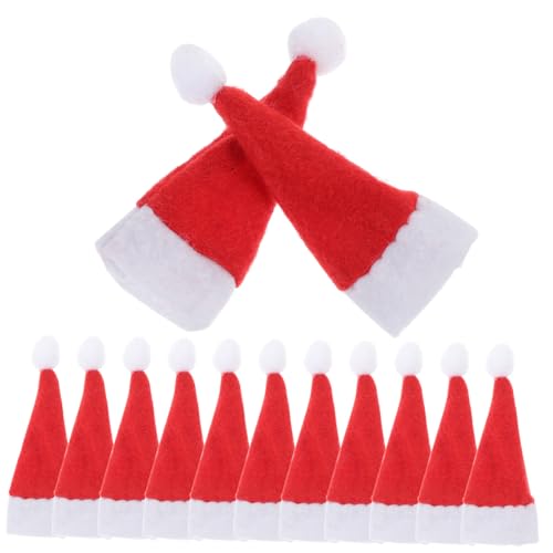 PartyKindom 24 Stck Teiliges Mini Weihnachtsmütze aus Filz für DIY Basteln und Lollipop Dekoration Leichte Flexible Mini Hüte für Weihnachtsdeko Party und Familienfeier Farblich Sortiert von PartyKindom