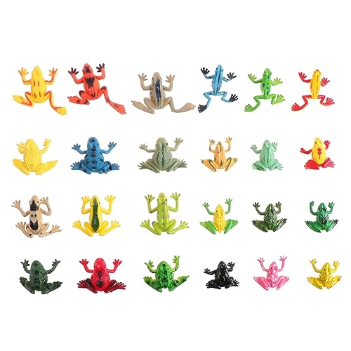PartyKindom 24 Stück Realistische Froschmodelle Figuren für Bunte Miniatur Frösche für Garten Deko und Spielpreise aus Wasserdichtem von PartyKindom