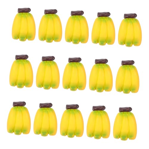 PartyKindom 24 Stück Teiliges Miniatur Bananen aus Resin Leichte Künstliche Früchte für Puppenhaus Vielseitige Dekoration für Küche Fotografie DIY Basteln und Party Kompakt Tragbar von PartyKindom