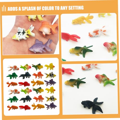 PartyKindom 24 Stück Teiliges Miniatur goldfischmodell aus PVC Realistische Farbenfrohe Fischfiguren für Aquarium Miniteich Dekoration Sammelfiguren Detailgetreu und Kompakt für Kleine Räume von PartyKindom