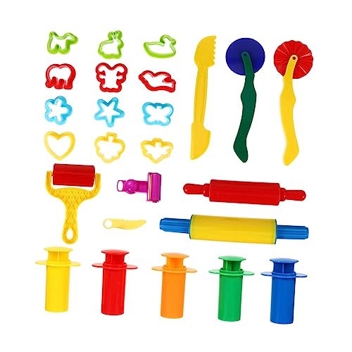 PartyKindom 25Stücke Teiliges Knete Zubehör Set für Kreatives Clay Teigwerkzeug mit Formen und Extruder für Kreative Spiele PartyKindom 25Stücke Teiliges Knete Zubehör Set für Kreatives Clay Teigwerkzeug mit Formen und Extruder für Kreative Spiele von PartyKindom