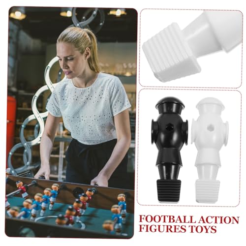 PartyKindom 26 Stück Teiliges Tischfußball Zubehör mit Schwarzen und Weißen Spielfiguren Kompatibel mit Standard Fußballtisch Stangen Langlebige Kunststoff Spielerpuppen für Präzises von PartyKindom