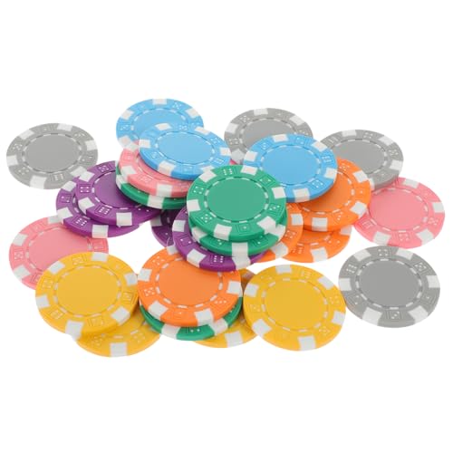 PartyKindom 28 Stück Teiliges Poker Chips Spielchips aus Material für Poker und Tischspiele für Mathe Lernen Zählen und Gruppieren Leicht und Tragbar Farben Gemischt von PartyKindom