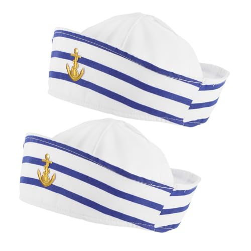 PartyKindom 2stücke Wasser-sailor-hüte Für Damen Und Klassische Kapitänsmützen Für Nautische Kostüme Partys Und Veranstaltungen Leicht Und von PartyKindom