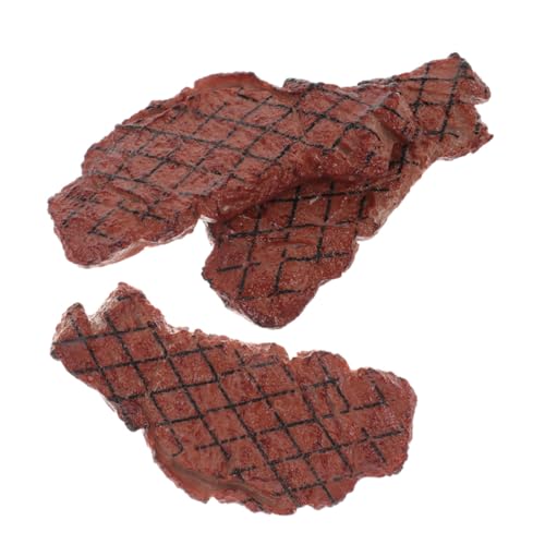 PartyKindom 3 STÜCKE Teiliges Künstliches Steak Modell aus Langlebigem Material Realistisches Sicheres Fake Cooked Meat für Küchen Restaurant und Gewerbliche Dekoration Vielseitiges Food von PartyKindom