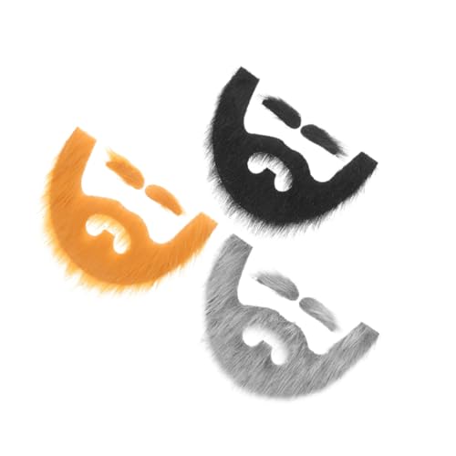 PartyKindom 3 Sätze Selbstklebende falsche Gesichtsbehaarung in Gelbbraun Schwarz Schwarz Realistische Haftende Gesichtsbehaarung für Halloween Karneval Cosplay und Fasching Vielseitige von PartyKindom