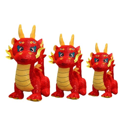 PartyKindom 3 Stück Maskottchenpuppe Plüschtiere weiche Puppe Sachen Figur Dragon Soft Toy chinesische Neujahrsdekorationen Drache Drachen-Kuscheltiere Chinesische Drachenstatue PP Baumwolle PartyKindom 3 Stück Maskottchenpuppe Plüschtiere weiche Puppe Sachen Figur Dragon Soft Toy chinesische Neujahrsdekorationen Drache Drachen-Kuscheltiere Chinesische Drachenstatue PP Baumwolle von PartyKindom