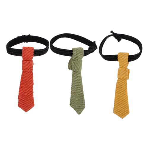 PartyKindom 3 Stück Maßstab Bjd Puppenkrawatte Vorgebunden in Orange Grün Gelb Weiche Stoffkrawatten für Puppenkleidung Krawatten Zubehör für Puppen Outfits von PartyKindom