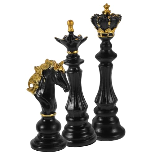 PartyKindom 3 Stück Schachfigur Deko Set Resin Teiliges für Figuren Authentische Schachstücke PartyKindom 3 Stück Schachfigur Deko Set Resin Teiliges für Figuren Authentische Schachstücke von PartyKindom