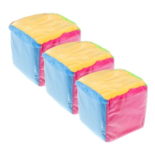 PartyKindom 3 Stück Soft Dice mit transparenten Kartenfächern Bunte Sechseitige Würfel aus Weichem Stoff Vielseitige Lernwürfel für Sicheres für Klassenzimmer und Familienspiele von PartyKindom