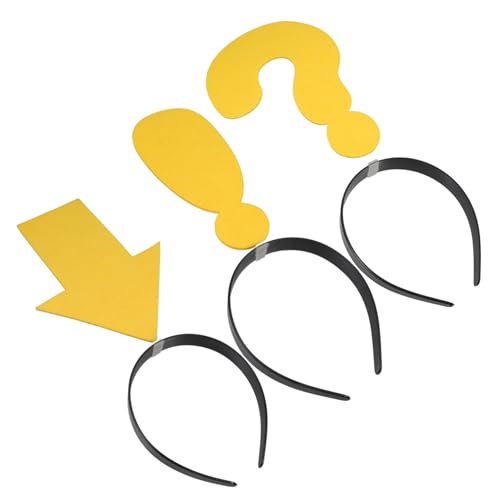 PartyKindom 3 Stück Teiliges Fragezeichen Haarband Lustige Party Kopfbedeckung für Halloween Fotorequisiten mit Gelben Symbolen für Veranstaltungen und Aufführungen von PartyKindom