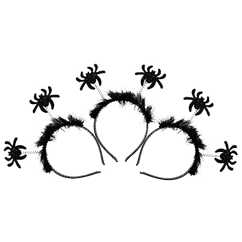 PartyKindom 3 Stück Teiliges Halloween Haarband mit Spinnen Design Cosplay Haarschmuck für Jungen und Mädchen Zubehör für Halloween Dekoration und Kostüme von PartyKindom