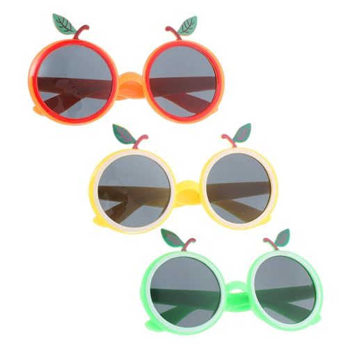 PartyKindom 3 Stück Teiliges Hawaii Partybrillen Lustige Leichte Kostümbrillen in Orange Gelb und Grün Robuste Bequeme Tropische Sonnenbrillen für Karneval und Mottofeiern von PartyKindom