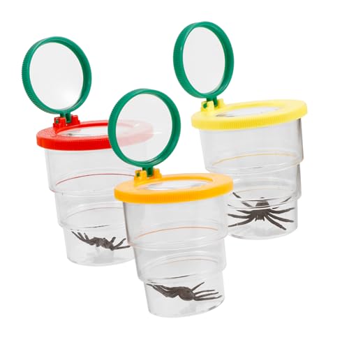 PartyKindom 3 Stück Teiliges Insekten Beobachtungsset mit Integriertem Vergrößerungsglas Tragbare Beobachtungsbox für Hochtransparente Insektenbox zur Naturerkundung und Wissenschaftlichen von PartyKindom