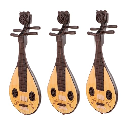 PartyKindom 3 Stück Teiliges Klassisches Pipa Modellset Mini Musikinstrument zur Dekoration für Puppenhäuser und Miniaturlandschaften von PartyKindom