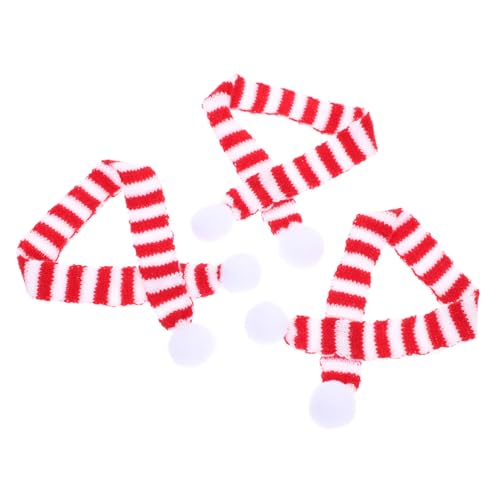 PartyKindom 3 Stück Teiliges Mini Weihnachtsschals aus Strapazierfähigem Stoff Flexibel und Dekorativ Geeignet für Puppen Flaschen und Kleine Spielzeuge Festliche Party Deko für von PartyKindom