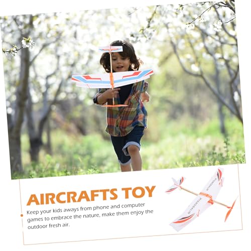 PartyKindom 3 Stück Teiliges Outdoor Gummiband Angetriebenes Flugzeug Modell Gleiter Flugzeug für Robustes Handgeworfenes Flugzeugspielzeug für Jungen und Mädchen für Rennen Zufällige Farbe von PartyKindom