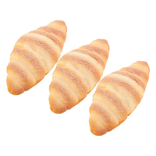 PartyKindom 3 Stück Teiliges Realistisches Fake Brot Täuschend Echte Croissant Dekoration Leicht und Langlebig für Fotografie Bäckerei Restaurant und Küchen Vielseitig Einsetzbar für von PartyKindom