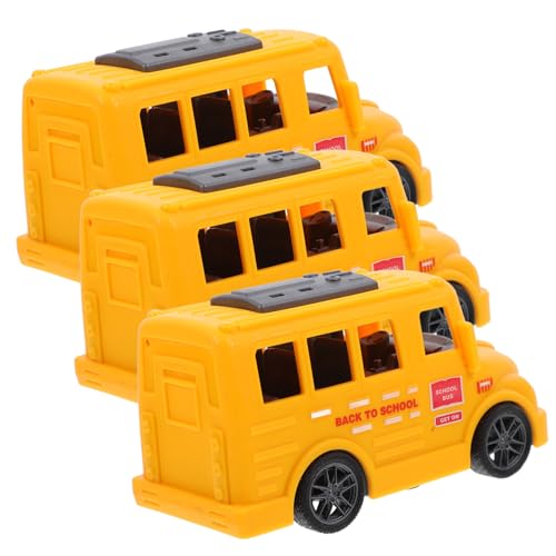 PartyKindom 3 Stück Teiliges Spielzeugautos Pull Back Mechanismus Kinderfahrzeuge Gelb Miniaturmodell für Eltern Junge Mädchen Spiel ohne Batterie Sicher und Langlebig von PartyKindom