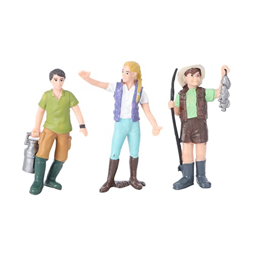 PartyKindom 3 Stücke Farmcharaktermodell Modell der Farmfiguren Figuren von Nutztieren Bauernhof Charakter Miniaturbauernmenschen Sandtischfigur Modell Sandtischmodelle Material von PartyKindom