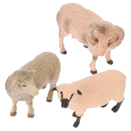 PartyKindom 3 Stücke Wildtiermodellspielzeug Lamm kleines Schafspielzeug Animal Figures Tiermodell Simulationstier kleines Tierspielzeug Schafspielzeug für von PartyKindom