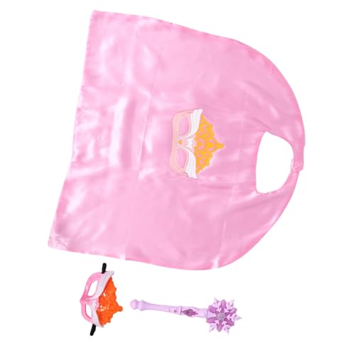 PartyKindom 3-teiliges Prinzessinnen-ankleidespielzeug Für Mädchen, Schneeflocken-feenstab, Maske Und Umhang Für Halloween, Geburtstagsfeiern, Cosplay-kostümzubehör von PartyKindom