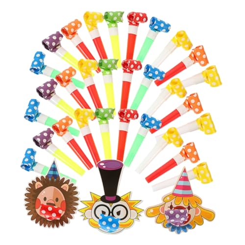 PartyKindom 30 Stück Teiliges Partyblasen Kindergeburtstag mit Lustigen Cartoon Bläsern Bären Clown AFFE Partytröten für Halloween Hochzeiten Karneval Sportveranstaltungen von PartyKindom