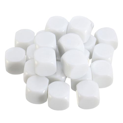 PartyKindom 30 Stück Teiliges Quadratische Acrylwürfel mit Glatter Glänzender Oberfläche Weiße Blanko Würfel für DIY Lustige Spielwürfel Robust und Abriebfest von PartyKindom