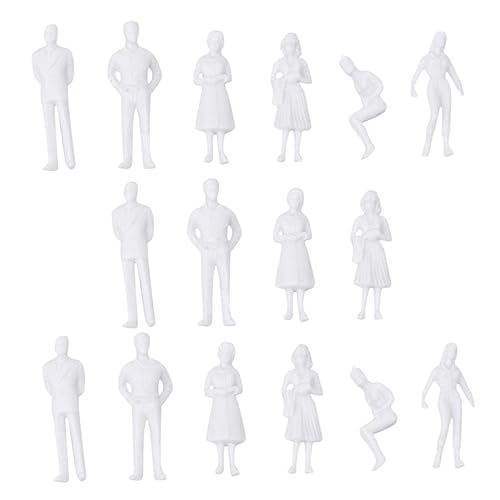 PartyKindom 30Stücke Miniaturfiguren Weißes Modell Konstruktionsfiguren für Architektur Spielzeughaus Landschaft Unlackierte Miniaturen zur Individuellen Gestaltung von PartyKindom