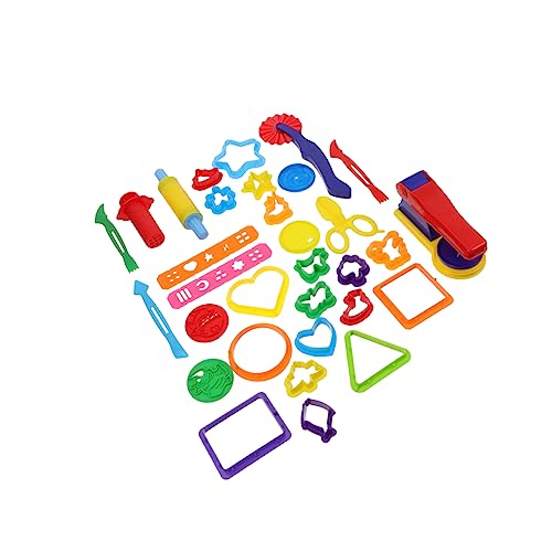 PartyKindom 32 Stück Knetwerkzeug für Teiliges DIY Plastilin Formen mit Bunten Ausstechformen für Kreatives und Lernspaß für Vorschule und Zuhause von PartyKindom