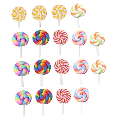 PartyKindom 35 Stück Teiliges Lollipop Realistische Polymer Clay Simulation Süßigkeiten Bunte Weiche Lutscher Ornamente für DIY Handyhüllen Partydekoration und Miniatur Szene von PartyKindom