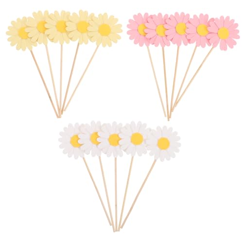 PartyKindom 36 Stück Blumen Tortenaufleger Doppelter Schicht für Geburtstagsfeiern Shower und Frühlingspartys Bunte Kuchendekorationen von PartyKindom