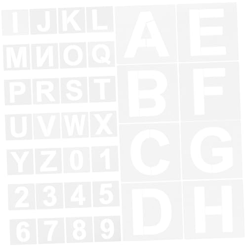 PartyKindom 36 Stück Teiliges Schablonen aus Langlebigem Pet mit Großen Buchstaben und Zahlen Wiederverwendbare Malvorlagen für DIY Handwerk Geeignet für Möbel und Wandgestaltung von PartyKindom