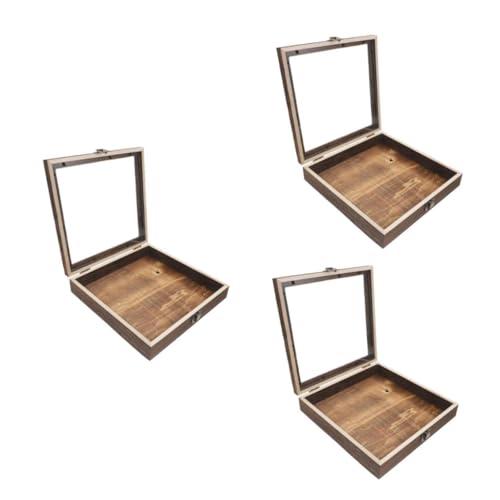 PartyKindom 3Er-Box Insekten-Sammelbox aus massivem Holz schmuck trockenblumen deko Halter für getrocknete Blumen Bilderrahmen Schattenboxen Vitrinen Vitrine aus Holz von PartyKindom