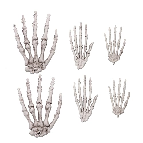PartyKindom 3Paare Skelett Hände Dekoration Realistische Halloween Requisiten für Spukhaus Bar und Partys Gruselige Handfiguren für Halloween Feiern und von PartyKindom